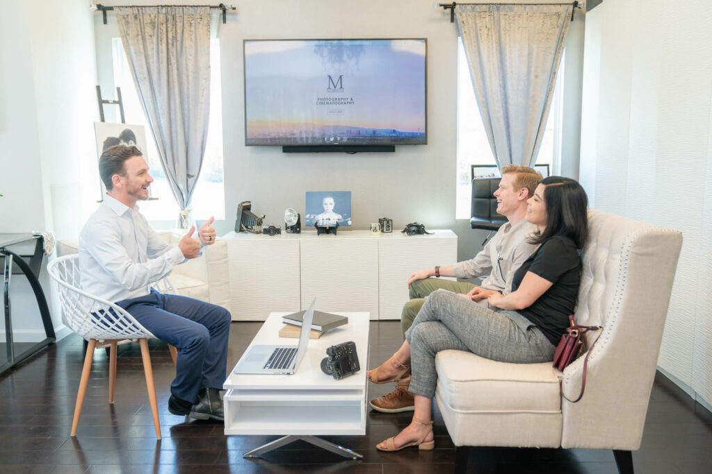 Adam in client meeting
